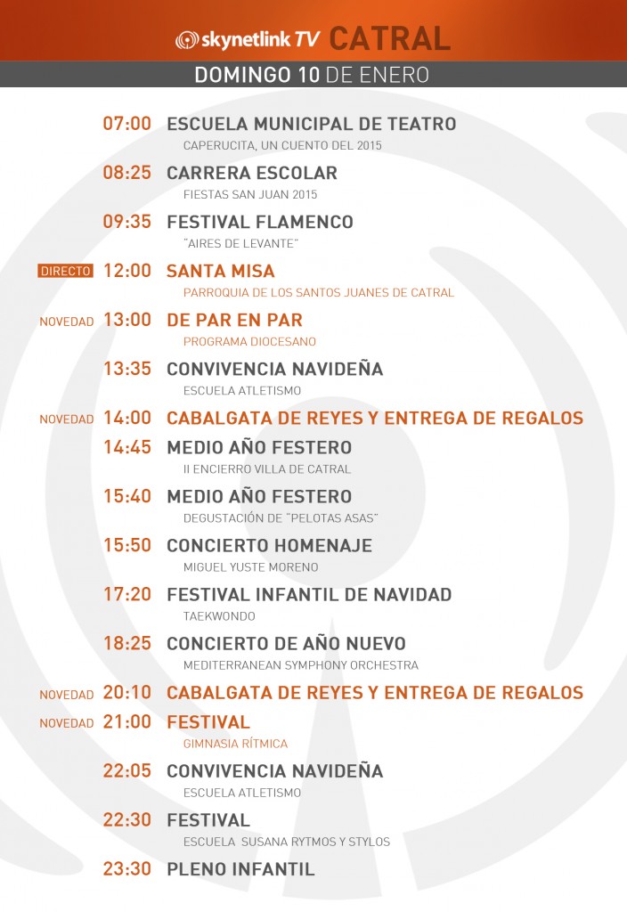 10-01-2016 Programación Catral domingo