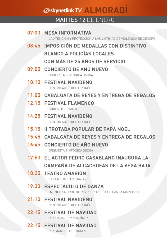 12-01-2015 Programación Almoradí martes