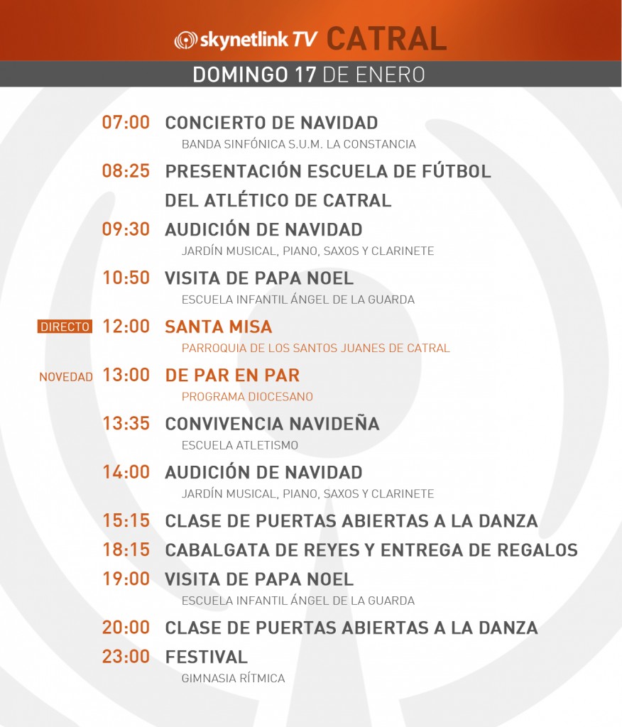 17-01-2016 Programación Catral domingo