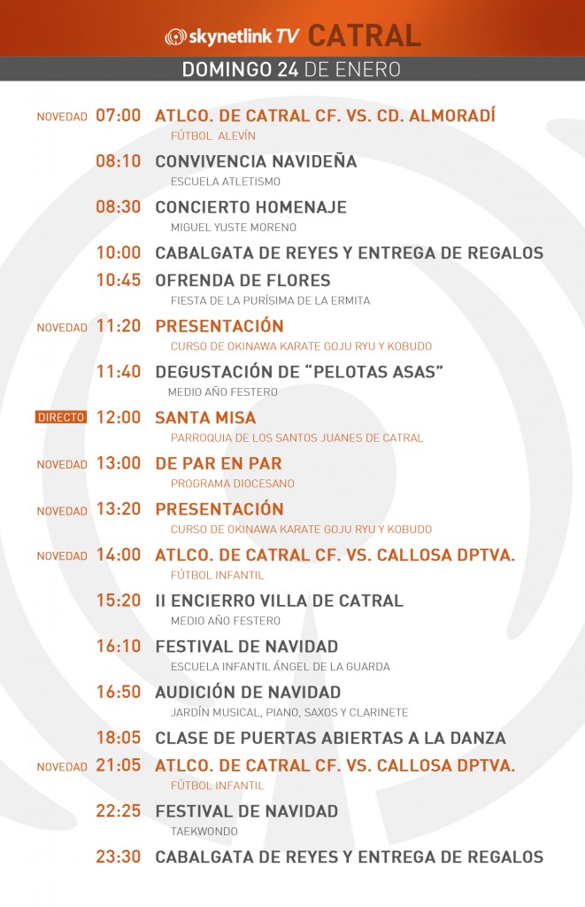 24-01-2016 Programación Catral domingo