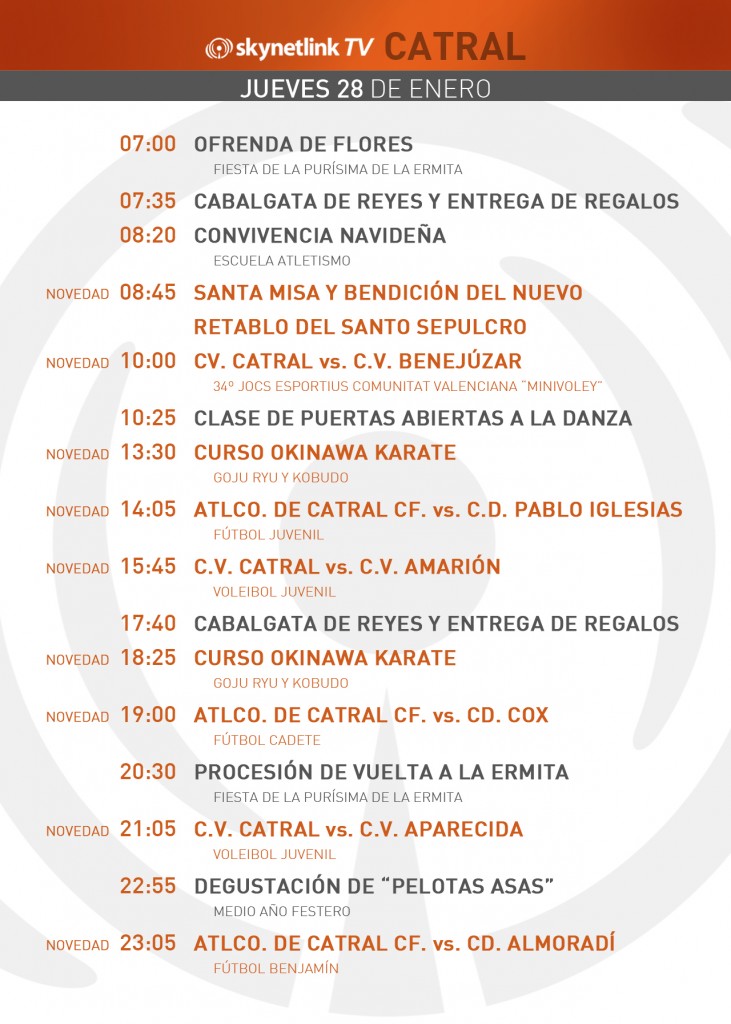 28-01-2016 Programación Catral jueves