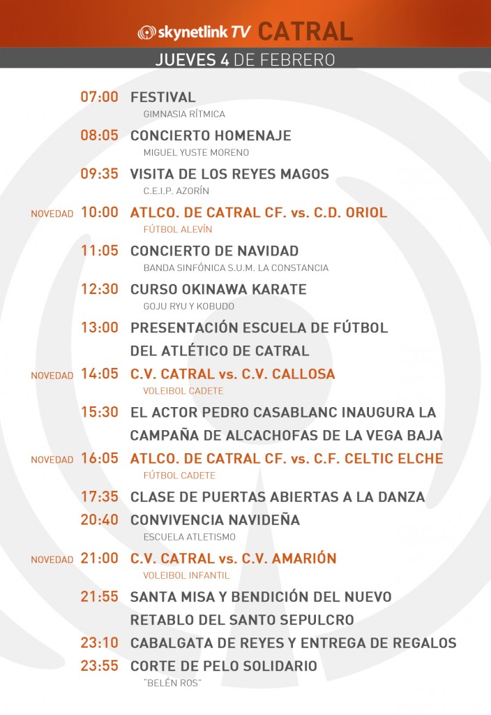 04-02-2016 Programación Catral jueves