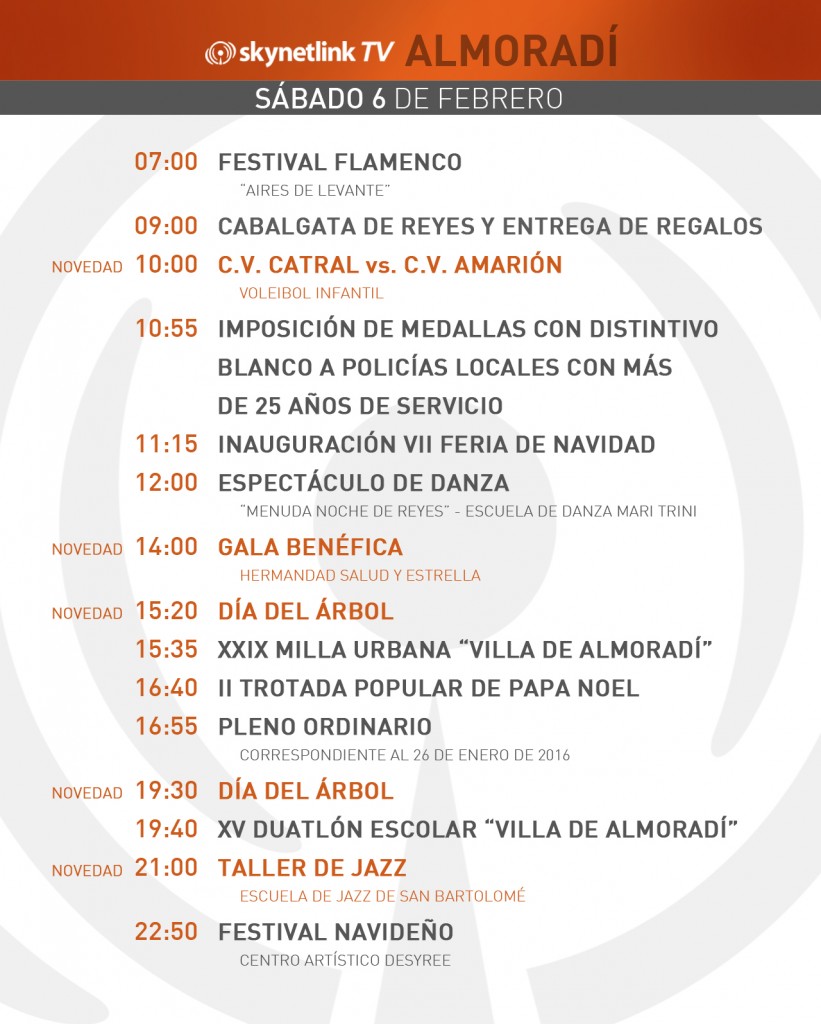 06-02-2016 Programación Almoradí sábado