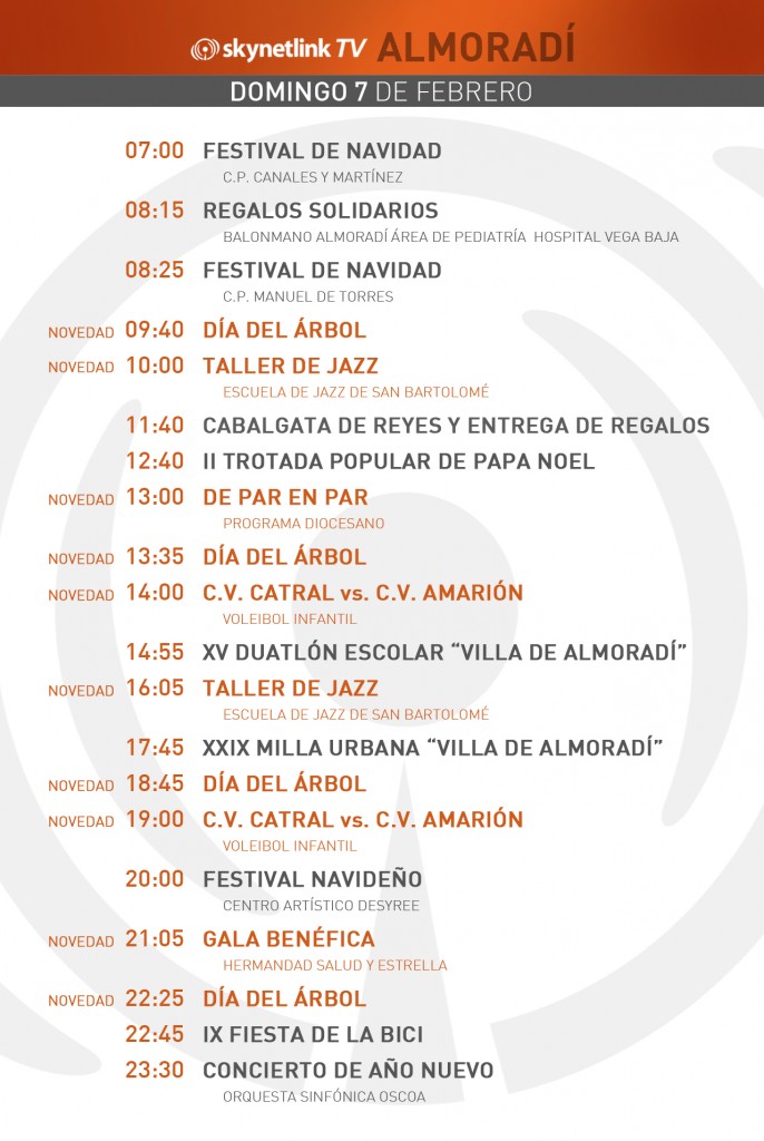 07-02-2016 Programación Almoradí domingo