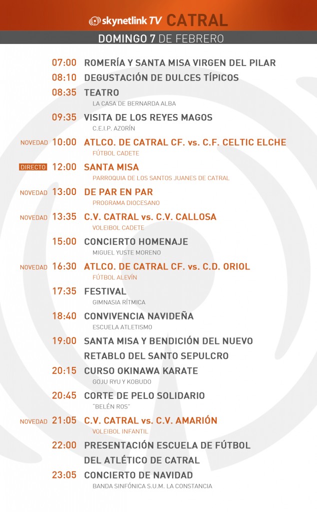 07-02-2016 Programación Catral domingo