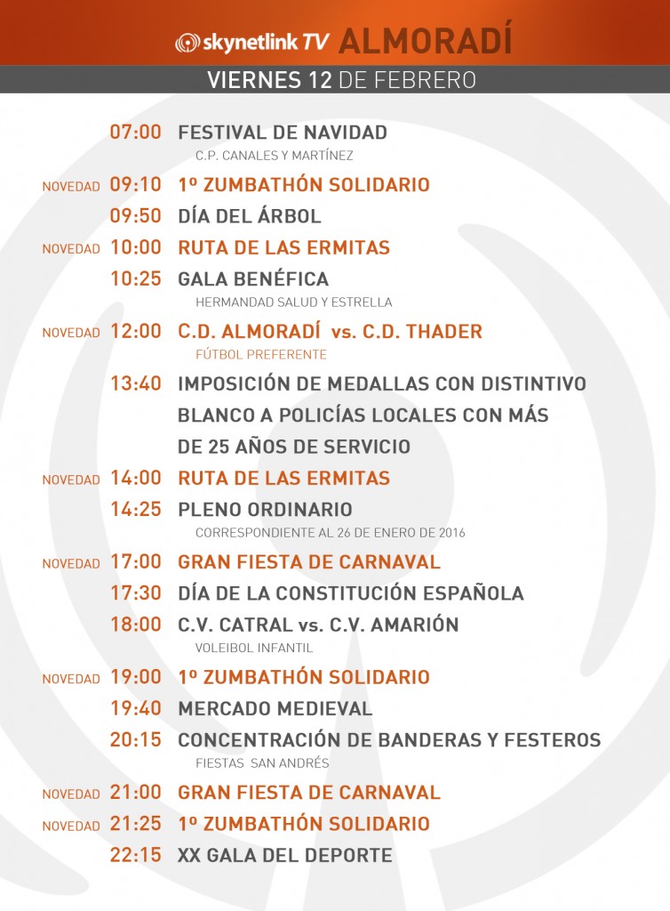 12-02-2016 Programación Almoradí viernes