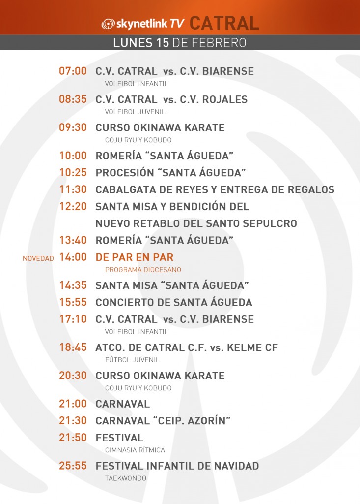 15-02-2016 Programación Catral lunes