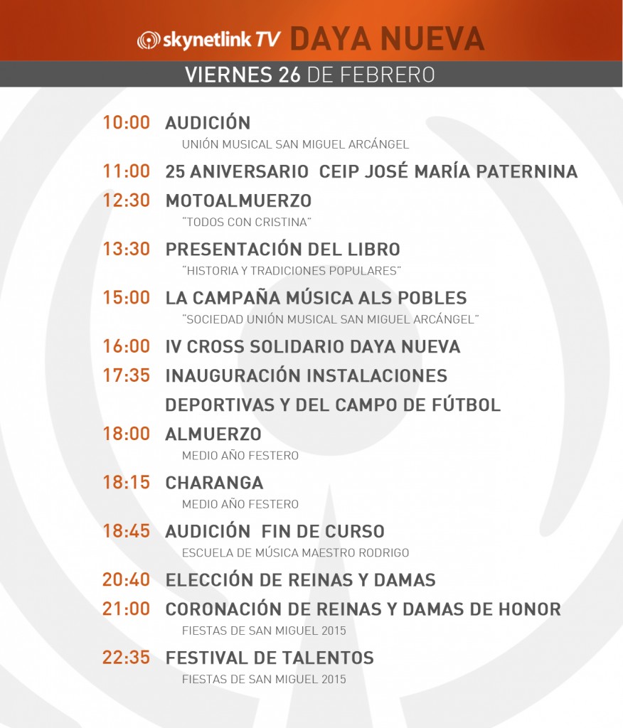 26-02-2016 Programación Daya Nueva viernes