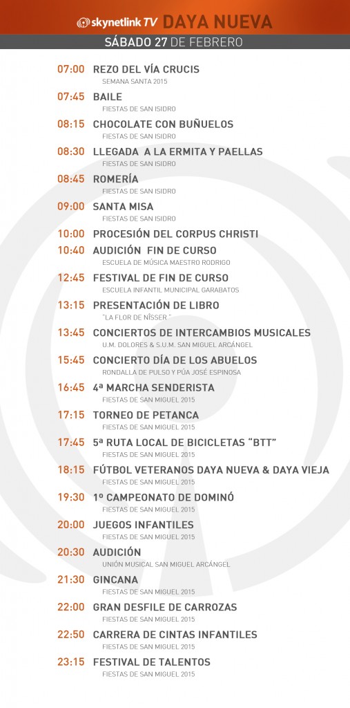 27-02-2016 Programación Daya Nueva sábado