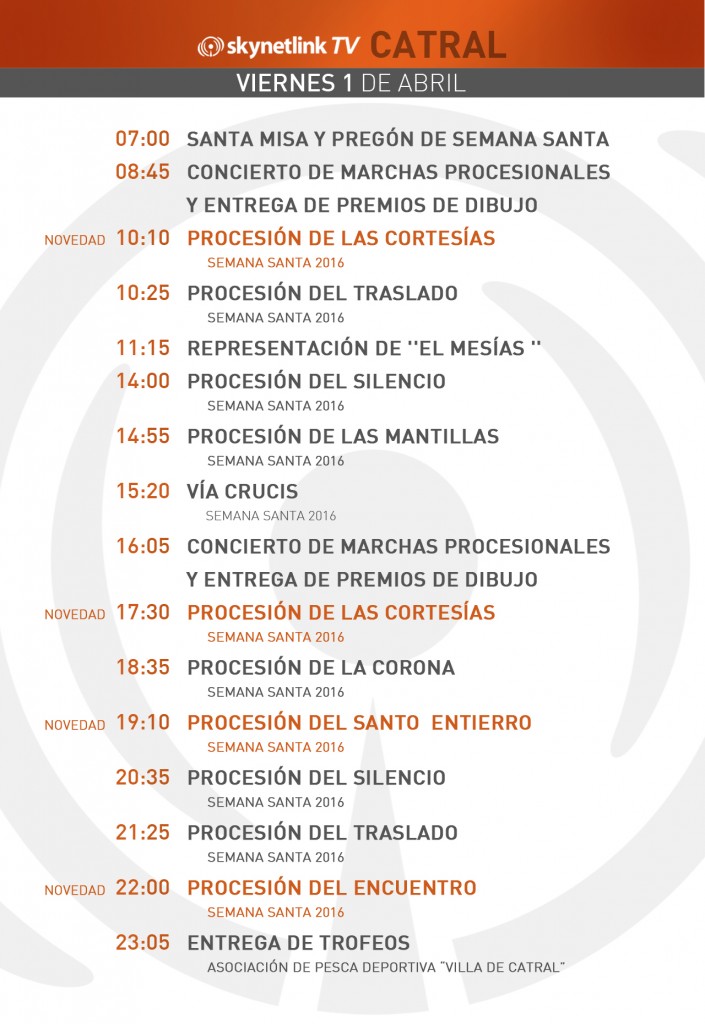 01-04-2016 Programación Catral viernes