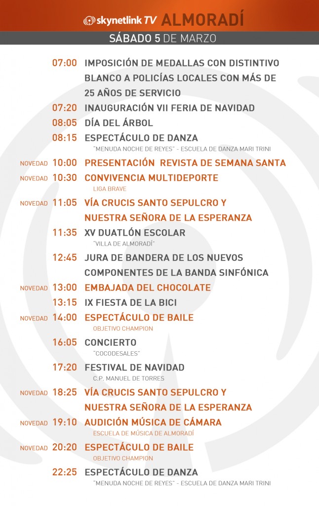 05-03-2016 Programación Almoradí sábado