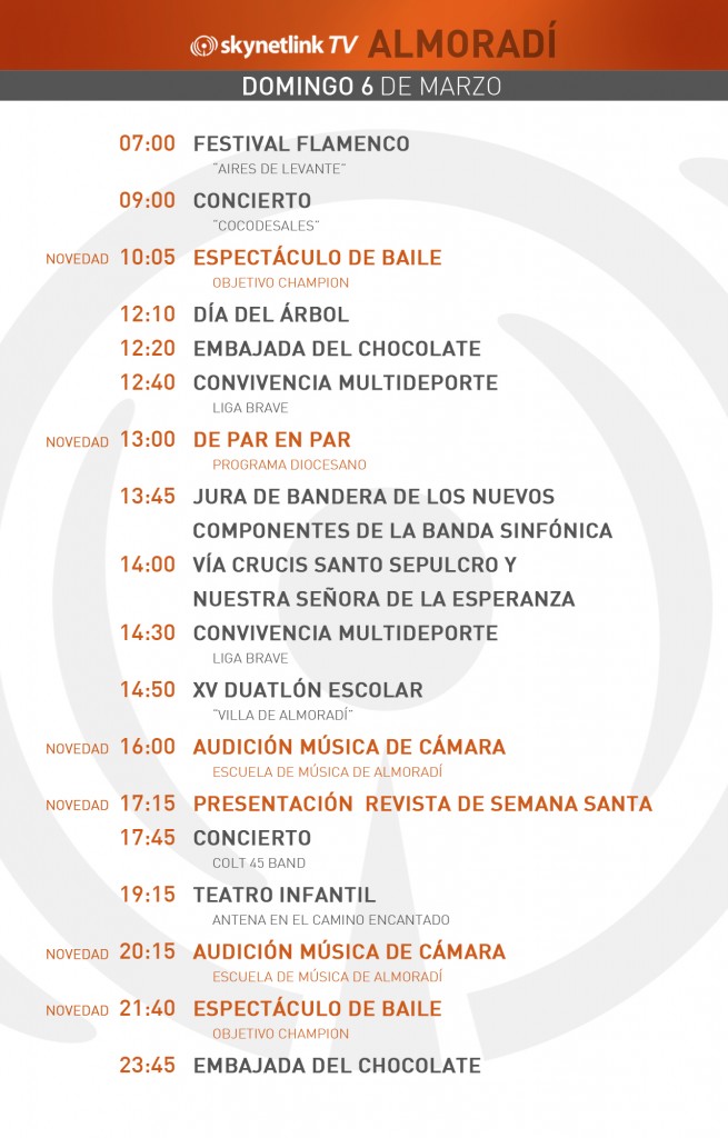 06-03-2016 Programación Almoradí domingo