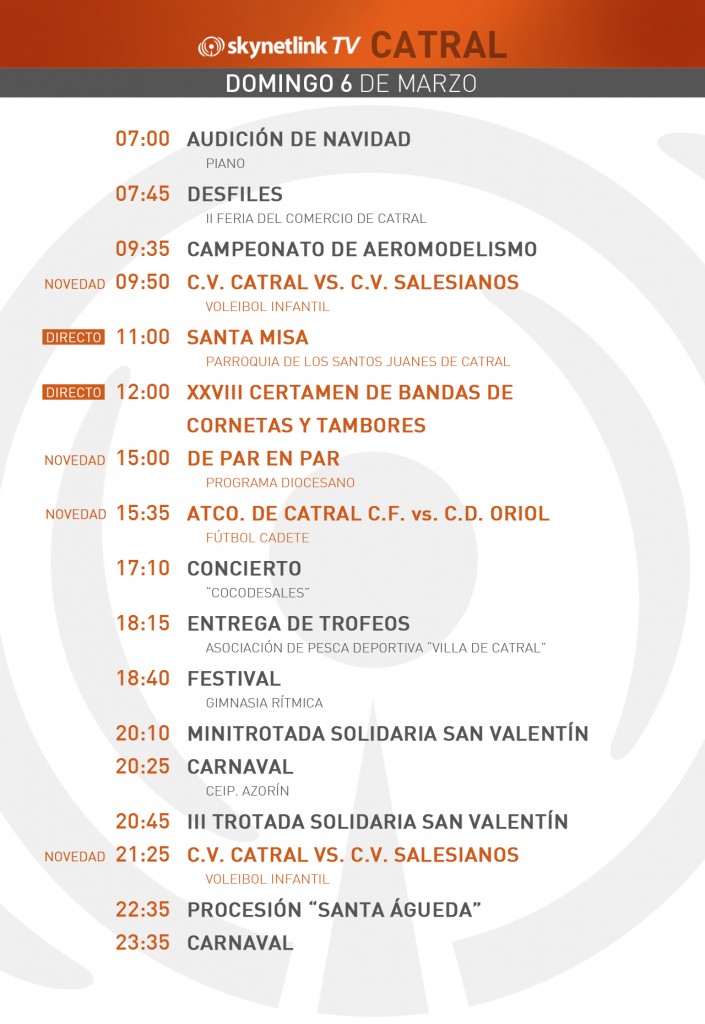 06-03-2016 Programación Catral domingo