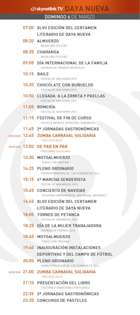 06-03-2016 Programación Daya Nueva domingo