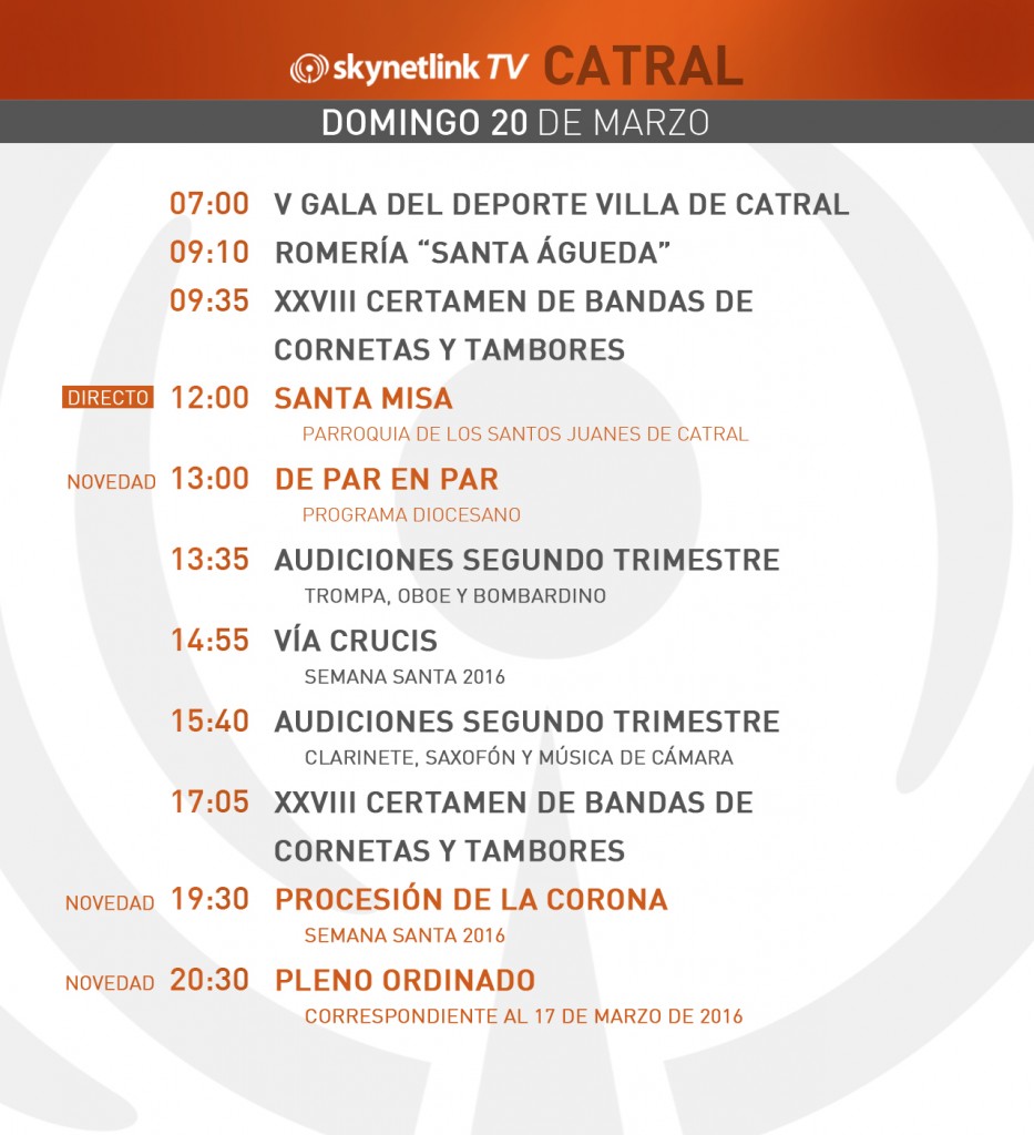 20-03-2016 Programación Catral domingo