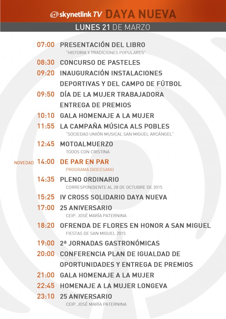 21-03-2016 Programación Daya Nueva lunes