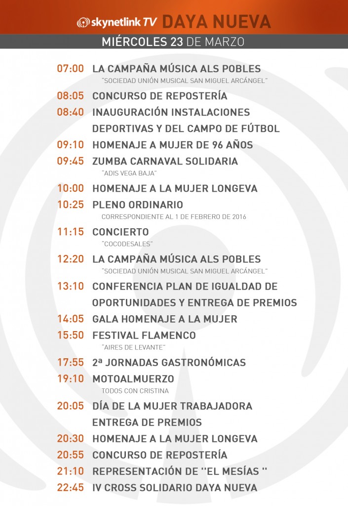 23-03-2016 Programación Daya Nueva miércoles