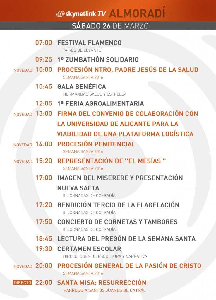 26-03-2016 Programación Almoradí sábado