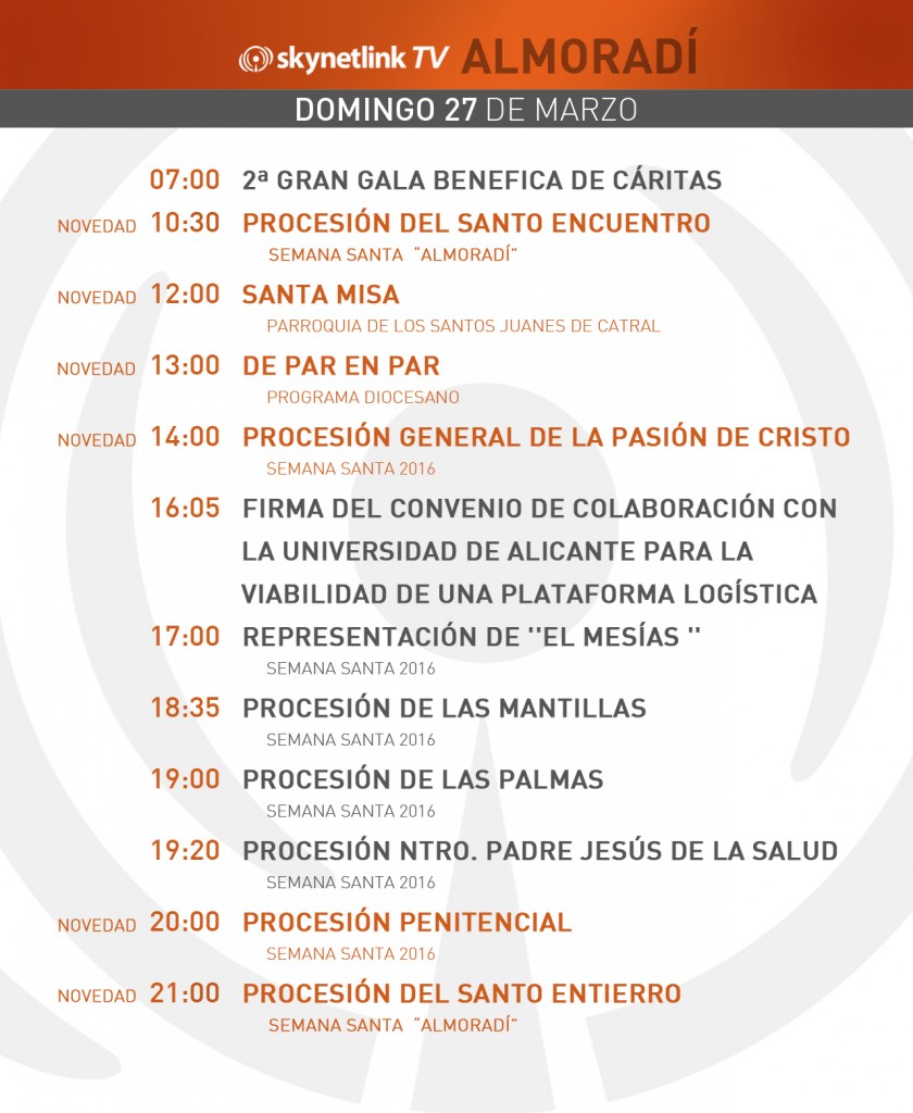 27-03-2016 Programación Almoradí domingo