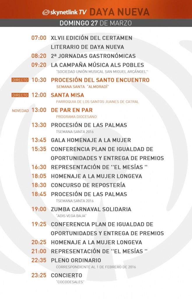 27-03-2016 Programación Daya Nueva domingo