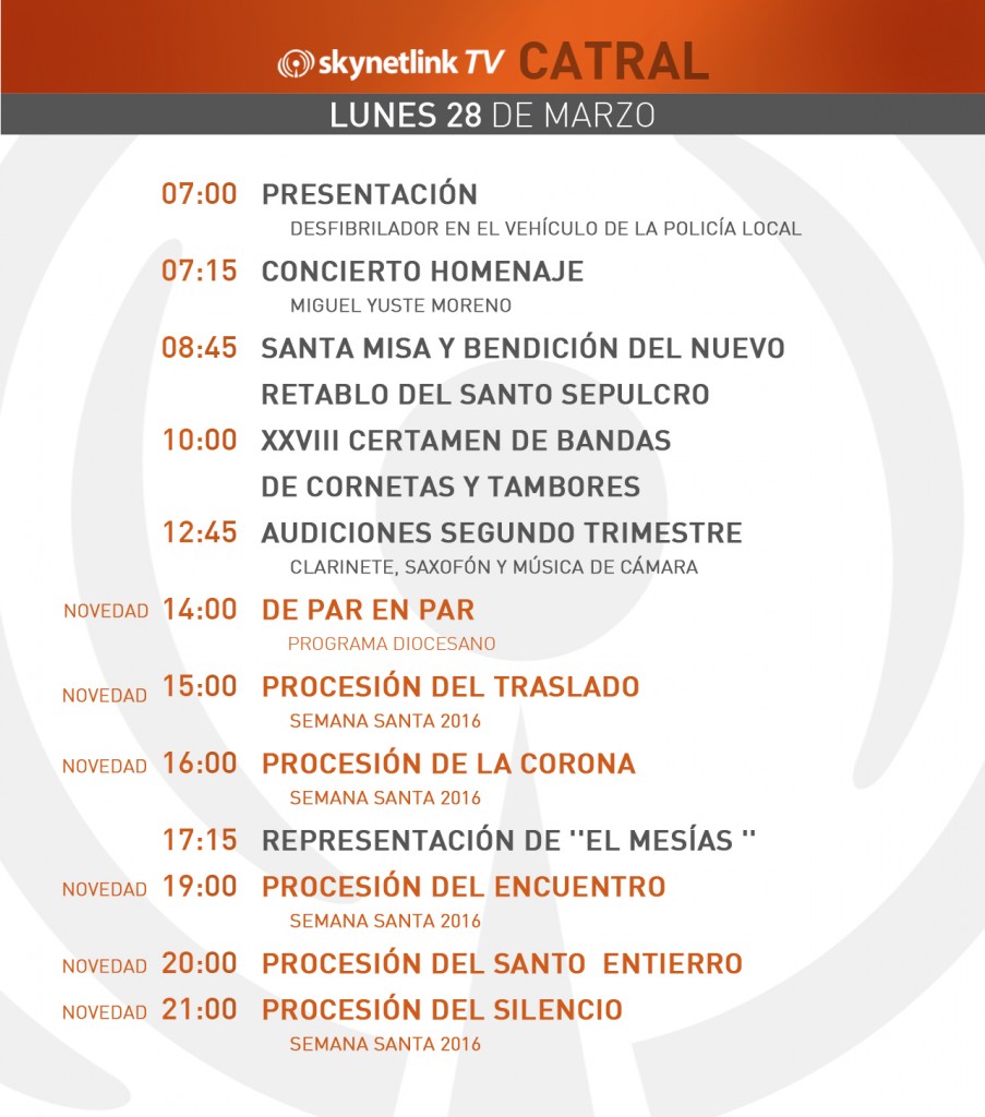 28-03-2016 Programación Catral lunes