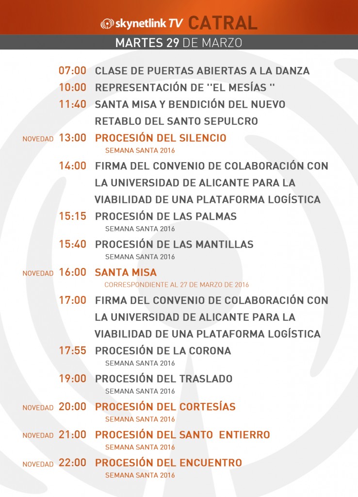 29-03-2016 Programación Catral martes