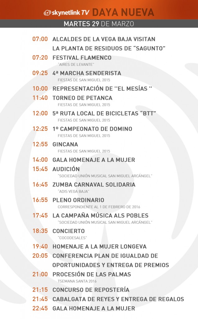 29-03-2016 Programación Daya Nueva martes