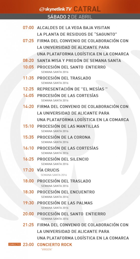 02-04-2016 Programación Catral sábado