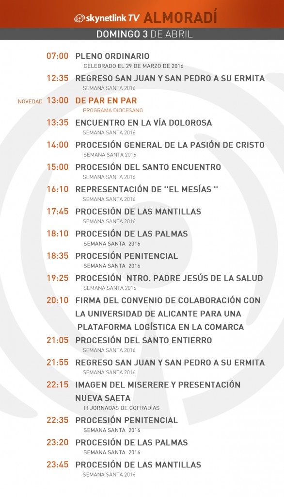 03-04-2016 Programación Almoradí domingo