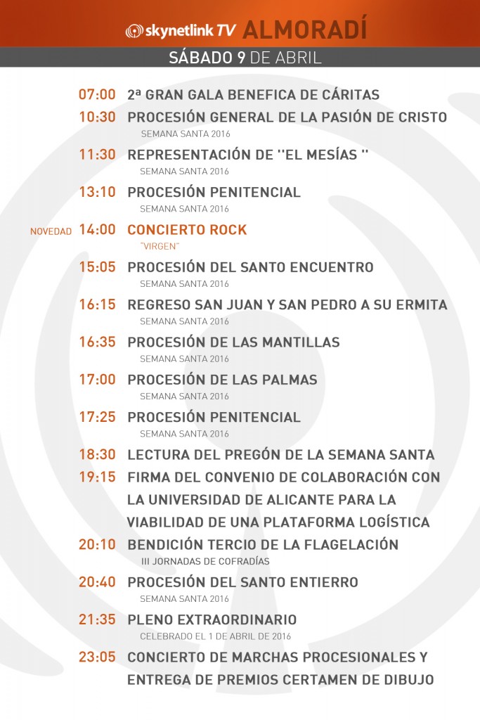 09-04-2016 Programación Almoradí sábado