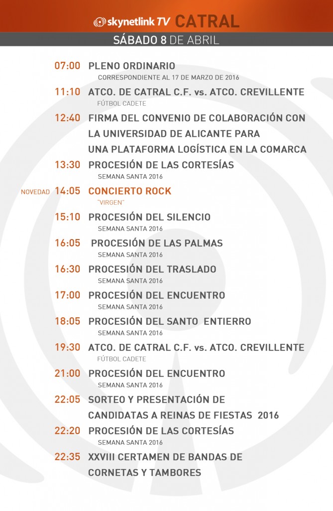 09-04-2016 Programación Catral sábado