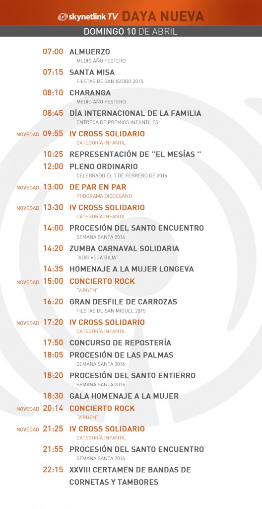 10-04-2016 Programación Daya Nueva domingo