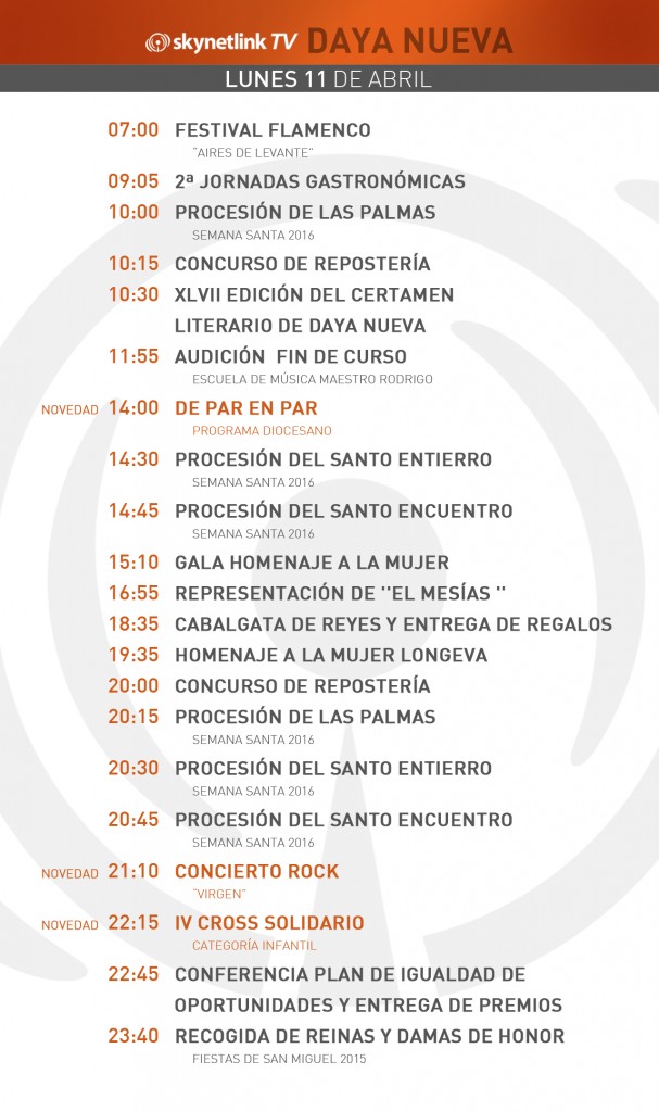 11-04-2016 Programación Daya Nueva lunes