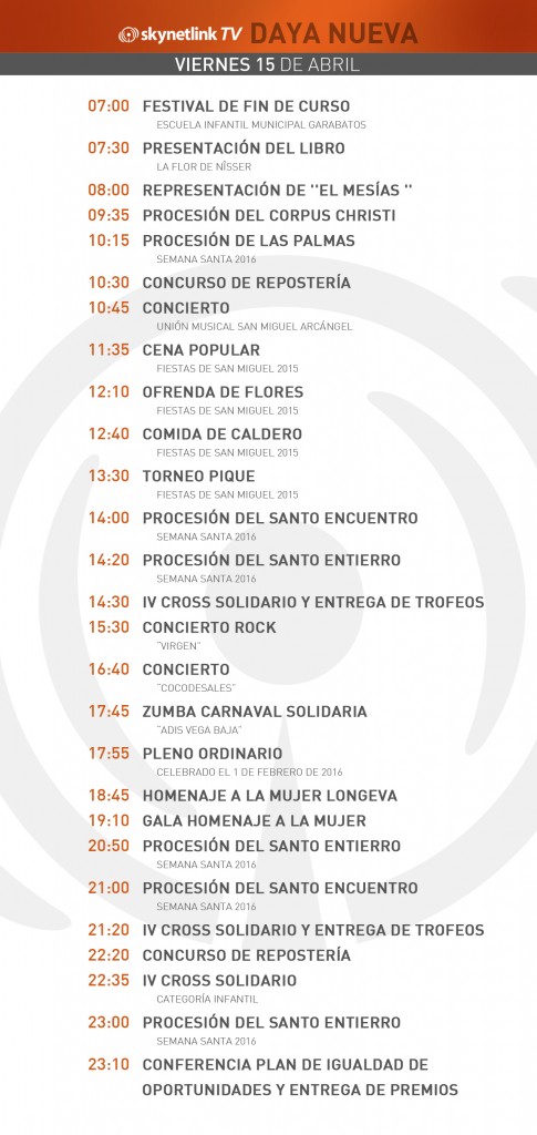 15-04-2016 Programación Daya Nueva viernes