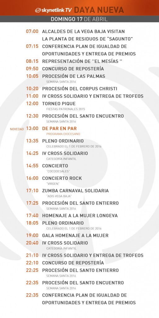 17-04-2016 Programación Daya Nueva domingo