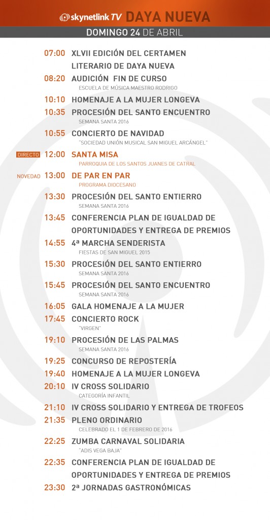 24-04-2016 Programación Daya Nueva domingo